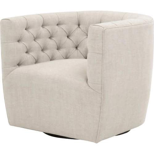Marcel Swivel Accent Club Chair in Tufted Performance Bisque French Linen 6426UP.BIS